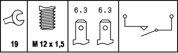 HELLA Switch, reverse light 6ZF 004 842-001  VW,AUSTIN,GOLF I Cabriolet (155),GOLF II (19E, 1G1),GOLF I (17),TRANSPORTER III Bus,Polo Coupe (86C, 80)