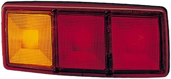Hella Rear light LH rectangular, 12V, red/orange, bolt on, 344x147mm, 2SD003167011