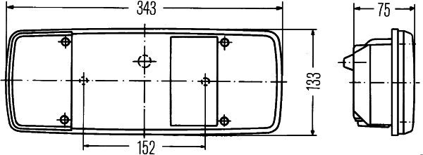 HELLA Lens, combination rearlight without bulb holder 9EL 122 689-051 VW,MAN,Transporter IV Pritsche / Fahrgestell (70E, 70L, 70M, 7DE, 7DL)