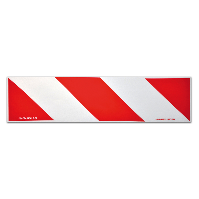 Reflective Stripes / Stickers - 14x50cm - Red/White - Set of 2 pieces