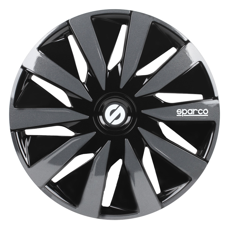 4-Piece Sparco Hubcaps Lazio 16-inch black / gray