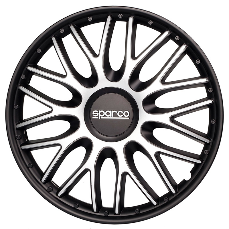 4-Piece Sparco Hubcaps Roma 16-inch silver / black