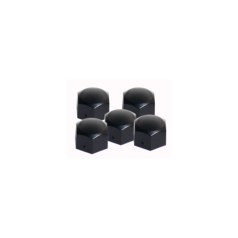 Simoni Racing Wheel Nut Caps - 17mm - Black - Set of 20 pieces