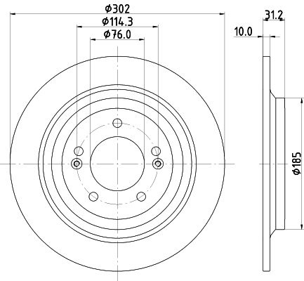 HELLA Brake disc PRO solid 8DD 355 126-681 Brake rotor,Brake discs HYUNDAI,KIA,ix35 (LM, EL, ELH),Tucson (TL, TLE),TUCSON Kasten/SUV (TLE),Nexo SUV