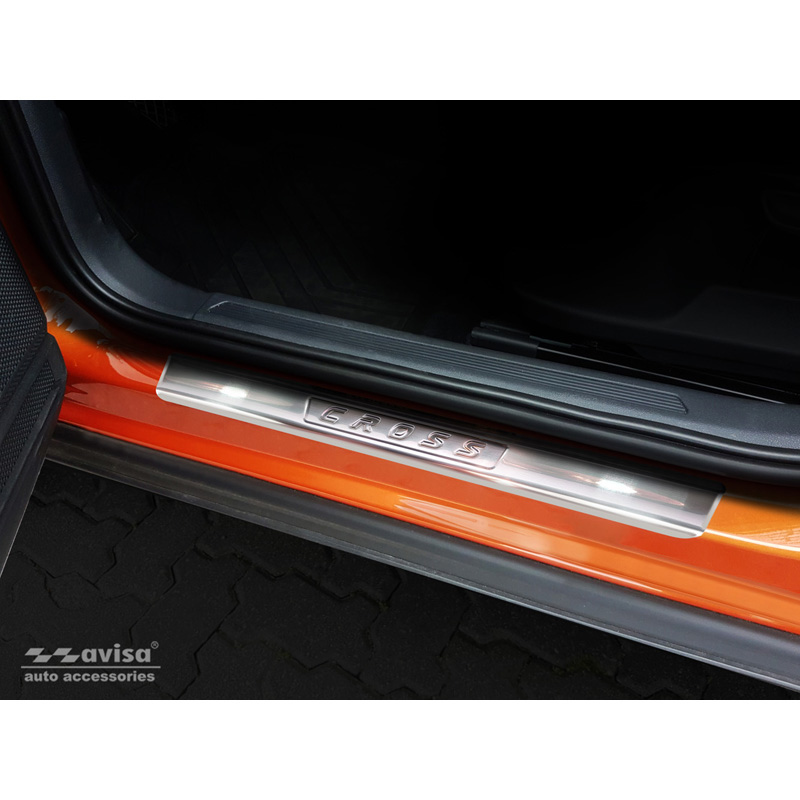 Stainless steel door sills Volkswagen T-Cross 2018- 'Cross' 4-piece