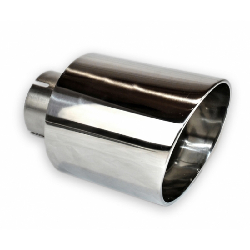 Ulter Sport Exhaust Tip - Round 100mm Angled - Length 160mm - Assembly ->50mm - Stainless Steel