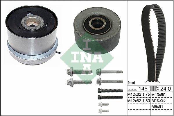 INA Timing belt kit OPEL,FIAT,CHEVROLET 530 0724 10 71739873,24436052,55562218 55570289,55570290,55574864,55575247,55562218,55570289,55570290,55574864
