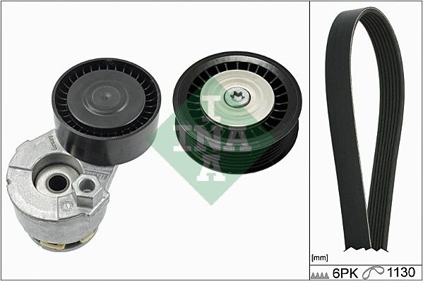 INA V-ribbed belt set Check alternator freewheel clutch & replace if necessary 529 0165 10 Serpentine belt kit,Auxiliary belt kit RENAULT,NISSAN,DACIA