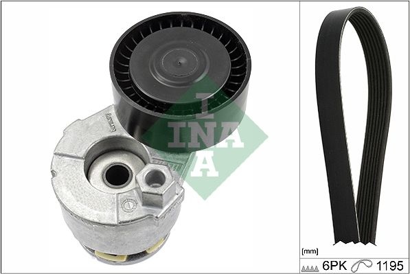 INA V-ribbed belt set Check alternator freewheel clutch & replace if necessary 529 0117 10 Serpentine belt kit,Auxiliary belt kit RENAULT,NISSAN,DACIA