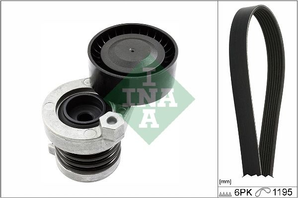INA V-ribbed belt set MERCEDES-BENZ,RENAULT,NISSAN 529 0339 10 117202495R,117203694R,117208309R 117209098R,117209663R,11720BV80B,117501113R,117504048R