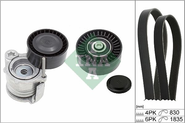 INA V-ribbed belt set BMW 529 0359 10 11287790447,11287790448,11287790450 Serpentine belt kit,Auxiliary belt kit,Poly V-belt kit,V-ribbed belt kit
