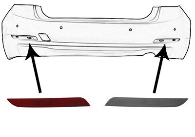 VAN WEZEL Reflector Bumper 0670939 BMW,3 Limousine (F30, F80),4 Gran Coupe (F36),4 Coupe (F32, F82),4 Cabrio (F33, F83)