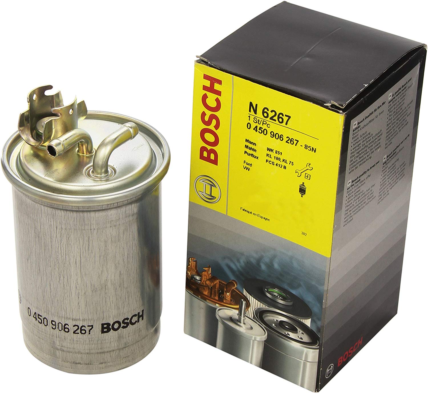 BOSCH Fuel Filter VW,AUDI,FORD 0 450 906 267 191127401E,1H0127401C,1500574  1022920,95VW9150AA,95VW9150BB,1930010,AK14DB,191127401A,1H0127401C
