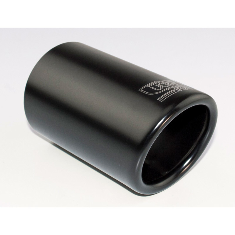 Ulter Sport Exhaust Tip - Round 70mm - Length 120mm - Mounting 40-60mm - Black Stainless Steel