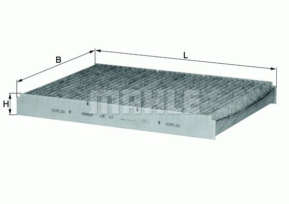 MAHLE ORIGINAL Pollen filter VW,AUDI,SKODA LAK 63 1J0819644,1J0819644A,1J0819648 1J1819640B,JZW819653,1J0819644,1J0819644A,1J0819648,1J1819640B