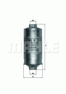 MAHLE ORIGINAL Fuel Filter In-Line Filter KL 5 VW,AUDI,FORD,GOLF I Cabriolet (155),GOLF I (17),SCIROCCO (53B),Jetta II (19E, 1G2, 165),SCIROCCO (53)