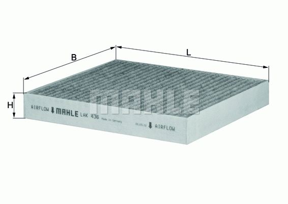 MAHLE ORIGINAL Pollen filter FIAT,PEUGEOT,CITROËN LAK 436 52063110,52101541,98139428 98139428,98139428,8981394280,98139428,70384732,7803A005,7803A043
