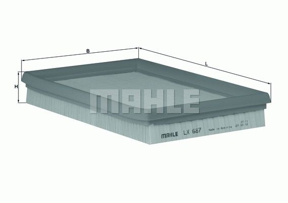 MAHLE ORIGINAL Air filter VW,AUDI,MERCEDES-BENZ LX 687 1004509,1024242,3521841 Engine air filter,Engine filter 3885284,96FB9601BA,96MF9601AB,E92Z9601A