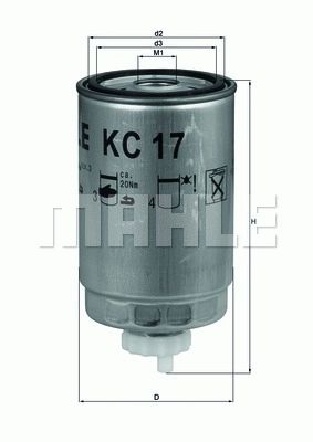 MAHLE ORIGINAL Fuel Filter RENAULT,FIAT,VOLVO KC 17D 04003625000,040880T1,6233509M1  6233510M1,6651808,6657992,72516517,CM3931062,71736116,9941058