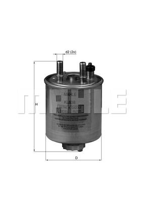 MAHLE ORIGINAL Fuel Filter In-Line Filter KL 638  RENAULT,TWINGO II (CN0_),LAGUNA III Grandtour (KT0/1),KANGOO / GRAND KANGOO (KW0/1_)