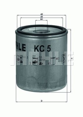 MAHLE ORIGINAL Fuel Filter TOYOTA,NISSAN,JEEP KC 5 330143006,3706283M91,4166014  7825516,2900535300,0440223,282203A1,130366120,1504142,3I1120,3I1268