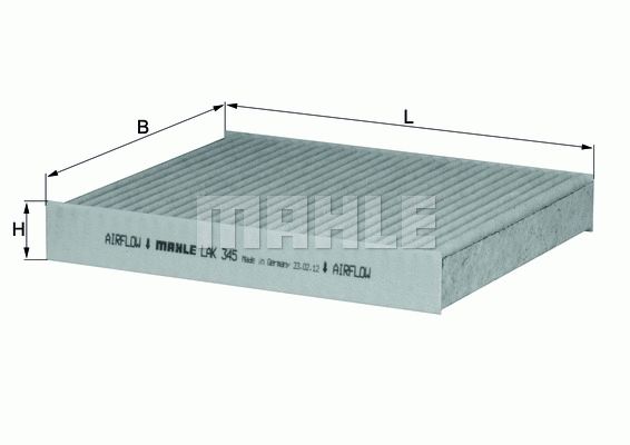 MAHLE ORIGINAL Pollen filter Activated Carbon Filter LAK 345 Filter, interior air,Cabin filter TOYOTA,SUZUKI,SUBARU,Corolla XII Limousine (E210)