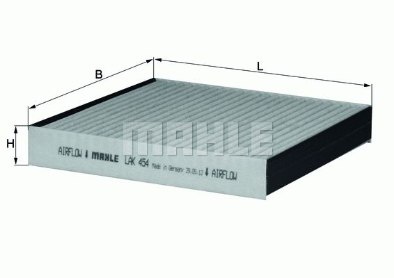 MAHLE ORIGINAL Pollen filter Activated Carbon Filter LAK 454 Filter, interior air,Cabin filter JAGUAR,XF (_J05_, CC9),XF Sportbrake (X250)