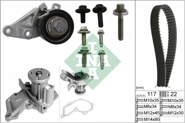 INA Water Pump + Timing Belt Kit FORD,MAZDA,VOLVO 530 0140 30 1004297,1004299,1007714  1020538,1039422,1072131,1077539,1104087,1111911,1113355,1132607