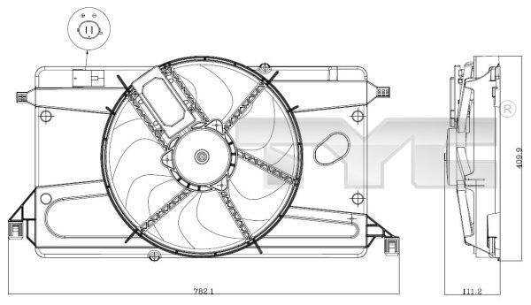 Fan, radiator 820-0002 TYC