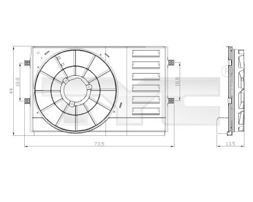 Support, cooling fan 837-0034-1 TYC