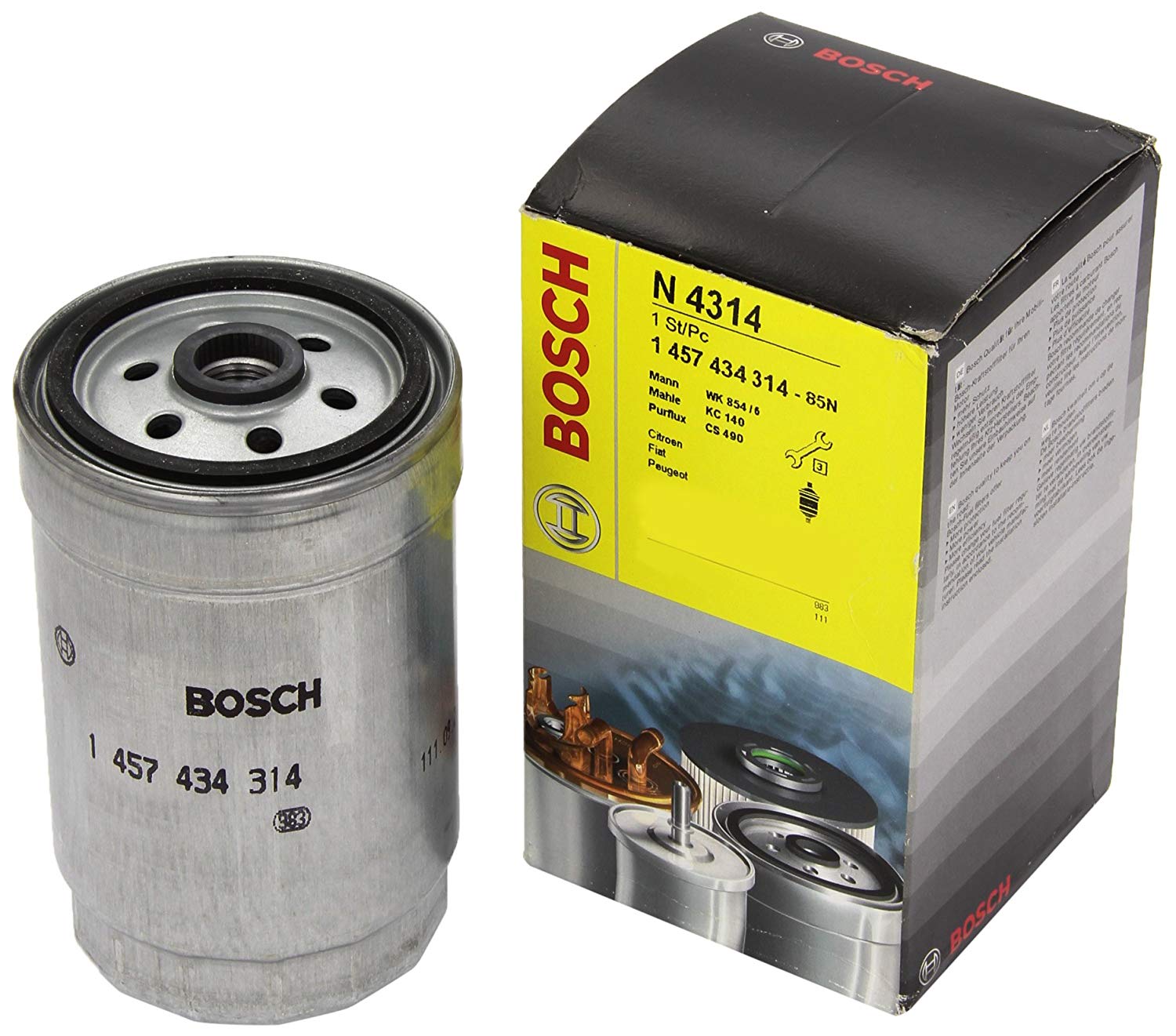 BOSCH Fuel Filter FIAT,PEUGEOT,KIA 1 457 434 314 46797378,60816460,52129237AA 190667,2992300,46797378,46807036,60816460,9949267,313003E200,2992300