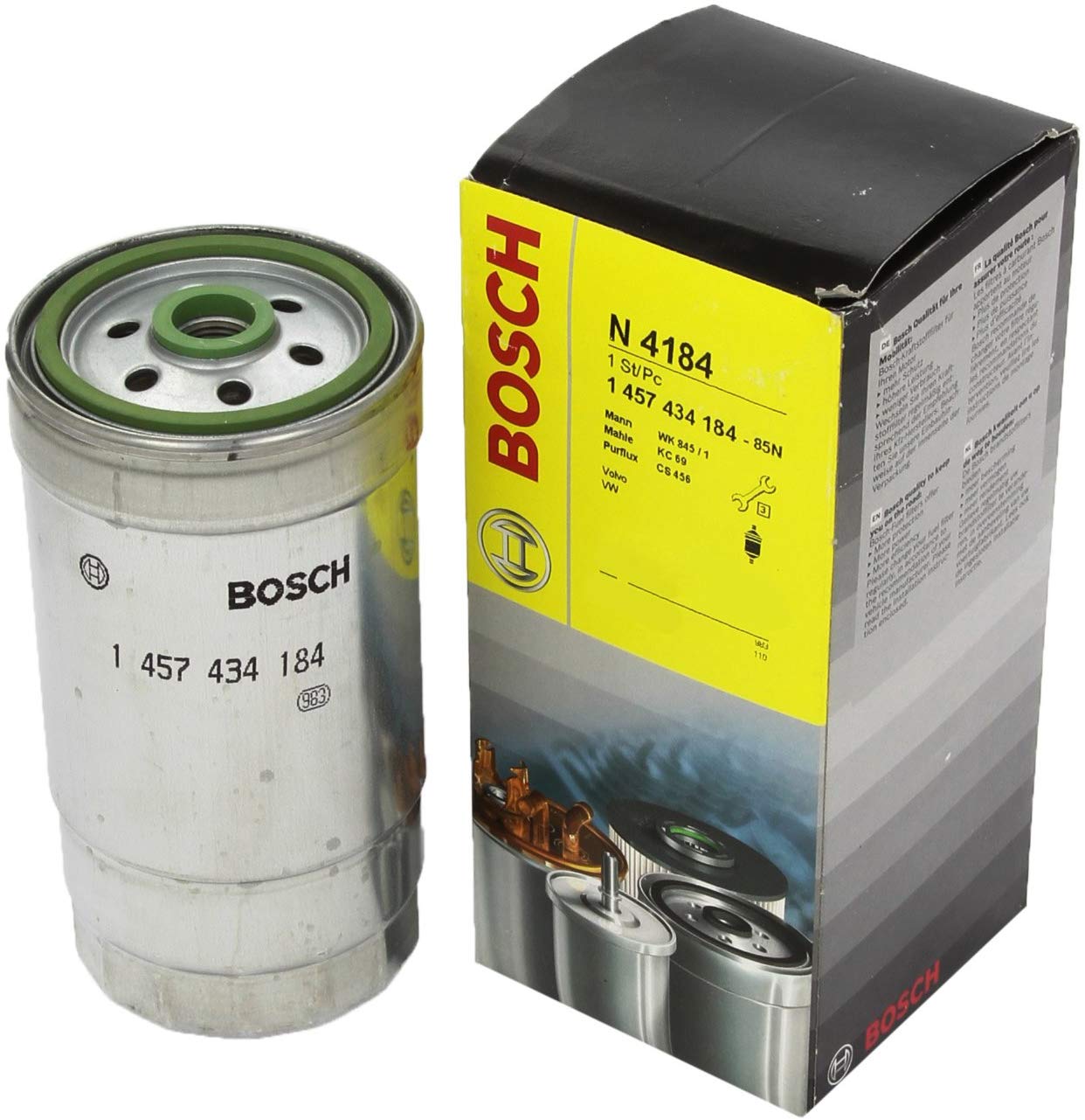 BOSCH Fuel Filter VW,AUDI,VOLVO 1 457 434 184 028127435,028127435A,028127435B 028127435C,046127435B,074127435A,893127435A,0009830510,9830510,1270529