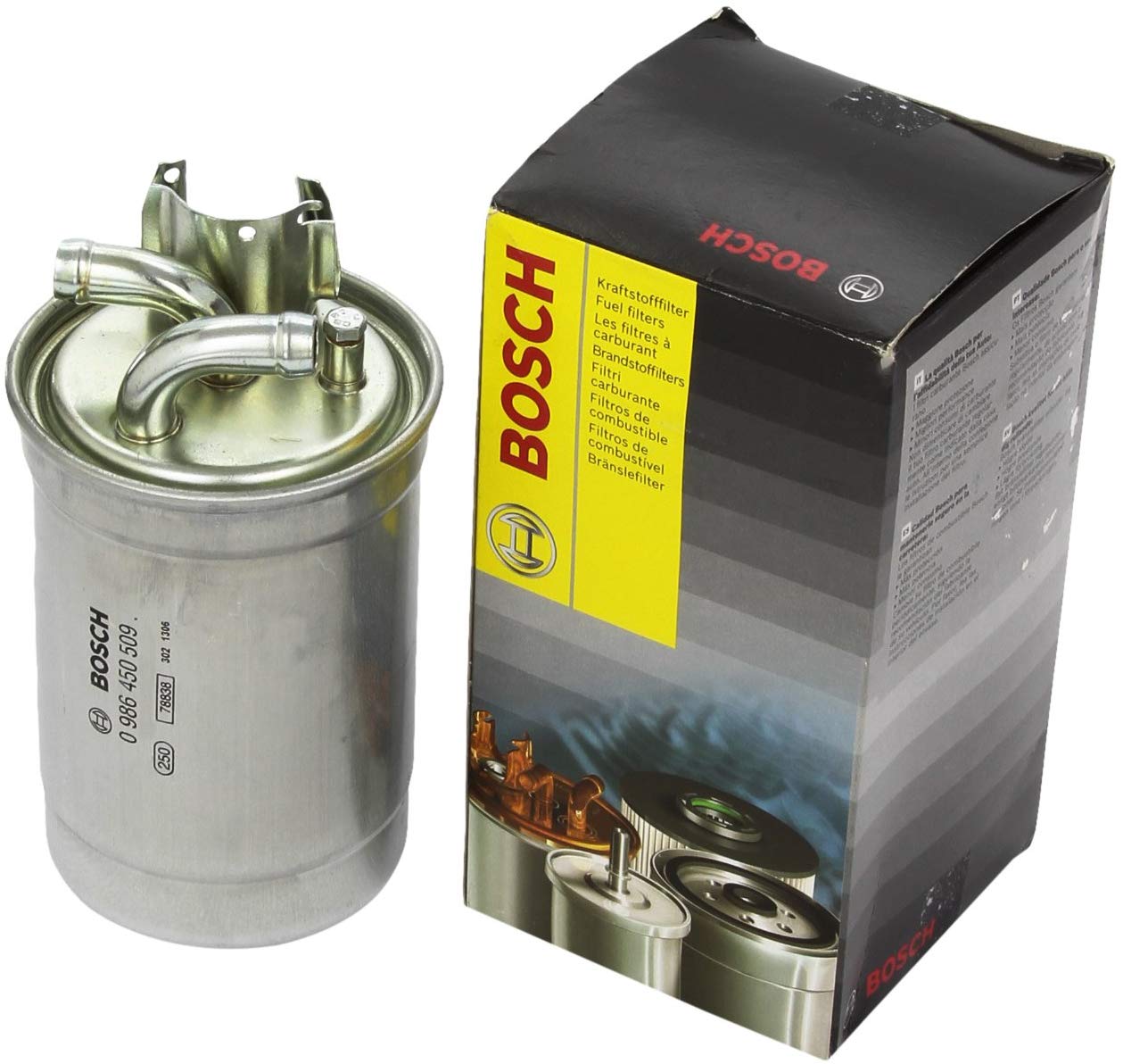 BOSCH Fuel Filter In-Line Filter 0 986 450 509  VW,AUDI,SKODA,PASSAT Variant (3B6),PASSAT (3B3),PASSAT Variant (3B5),PASSAT (3B2),A4 Avant (8ED, B7)