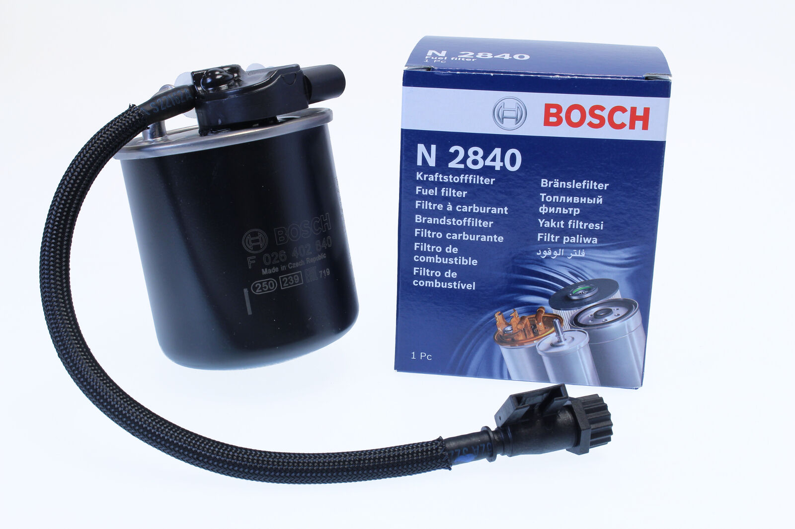 BOSCH Fuel Filter In-Line Filter F 026 402 840 MERCEDES-BENZ,C-Klasse Limousine (W204),SPRINTER 3,5-t Kasten (906),VITO Bus (W639),VIANO (W639)