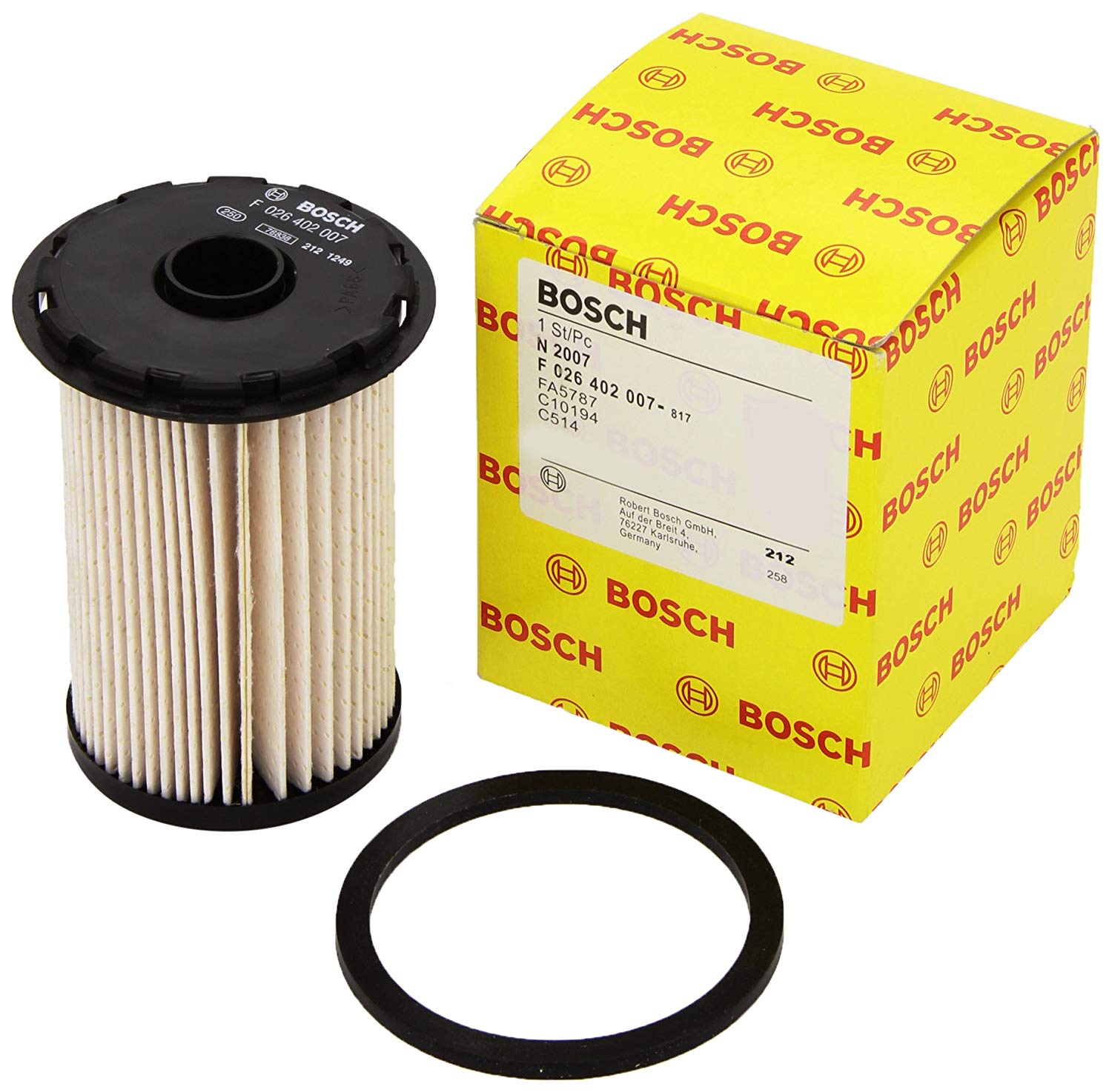 BOSCH Fuel Filter Filter Insert F 026 402 007 FORD,MONDEO IV Turnier (BA7),Focus II Schrägheck (DA_, HCP, DP),Focus II Kombi (DA_, FFS, DS)