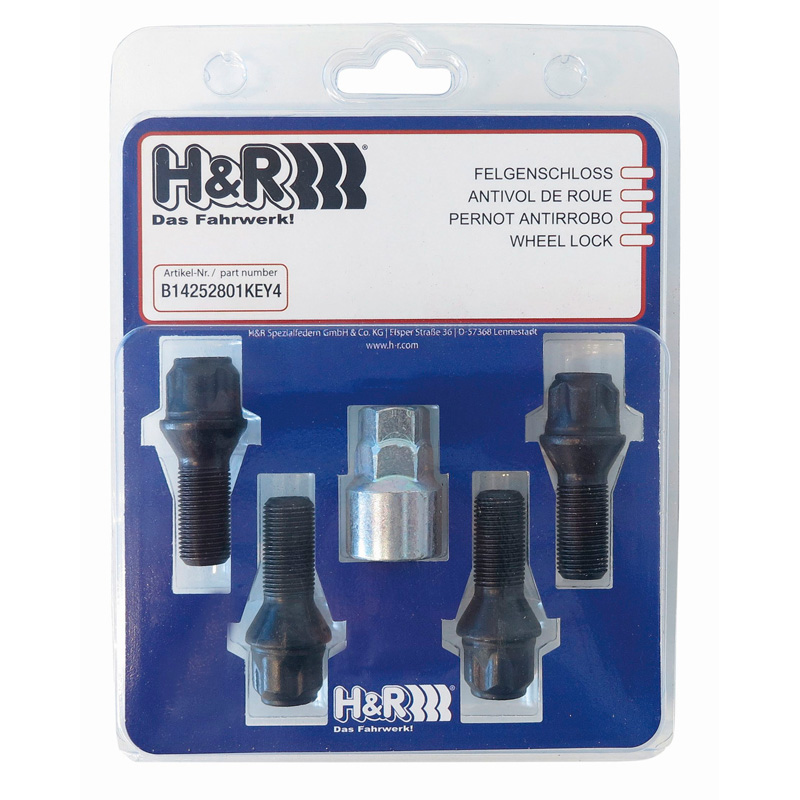 Tornillo De Rueda Esférico H&R R13 M14x1.50 - Longitud 40 Mm, Compatible Con VAG Y Otros Usos