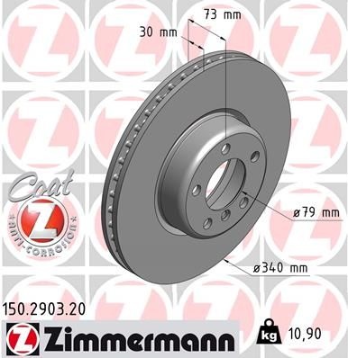 ZIMMERMANN Brake disc internally vented 150.2903.20 Brake rotor,Brake discs BMW,1 Schrägheck (F20),3 Touring (F31),3 Limousine (F30, F80)