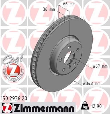 ZIMMERMANN Brake disc BMW,TOYOTA 150.2936.20 34106880075,34107915321,34108858705 Brake rotor,Brake discs,Brake rotors 34116860911,34116860911
