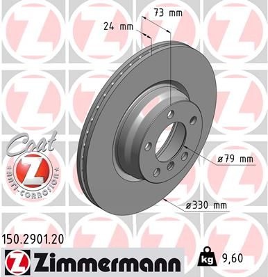 ZIMMERMANN Brake disc internally vented 150.2901.20 Brake rotor,Brake discs BMW,3 Touring (F31),3 Limousine (F30, F80),4 Gran Coupe (F36),3 GT (F34)