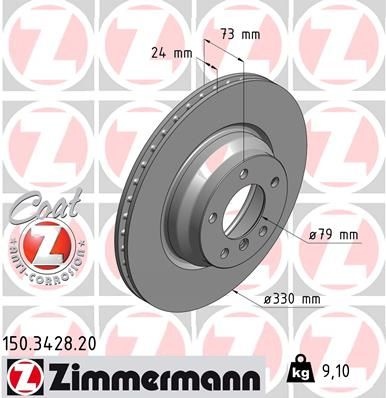 ZIMMERMANN Brake disc internally vented 150.3428.20 Brake rotor,Brake discs BMW,3 Touring (E91),3 Limousine (E90),1 Schrägheck (E87),3 Coupe (E92)
