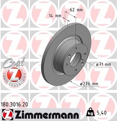 Brake Disc COAT Z 180.3016.20 Zimmermann