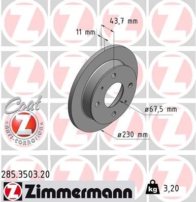 Brake Disc COAT Z 285.3503.20 Zimmermann