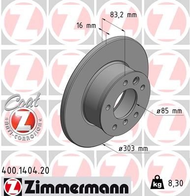 Brake Disc COAT Z 400.1404.20 Zimmermann