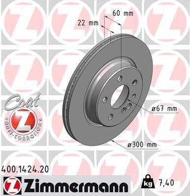 Brake Disc COAT Z 400.1424.20 Zimmermann