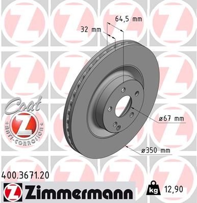 Brake Disc COAT Z 400.3671.20 Zimmermann