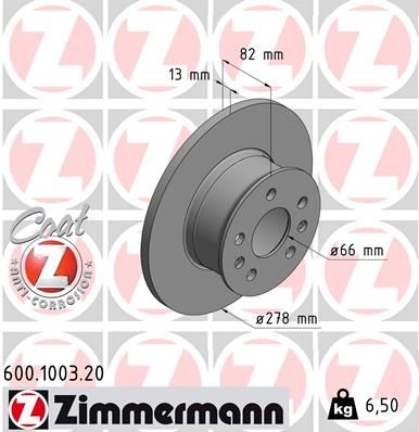 Brake Disc COAT Z 600.1003.20 Zimmermann