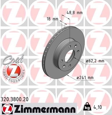 Brake Disc COAT Z 320.3800.20 Zimmermann