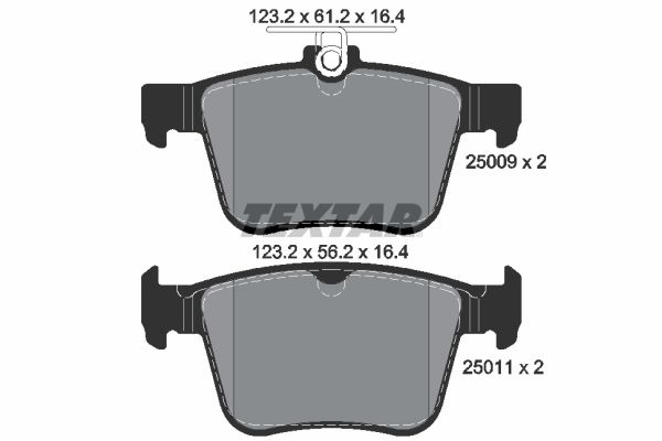 TEXTAR Brake pad set VW,AUDI,SKODA 2500901 3Q0698451,3Q0698451B,3Q0698451C 3Q0698451D,3Q0698451E,3Q0698451F,3Q0698451J,3QF698451,5G0698451,5Q0698451