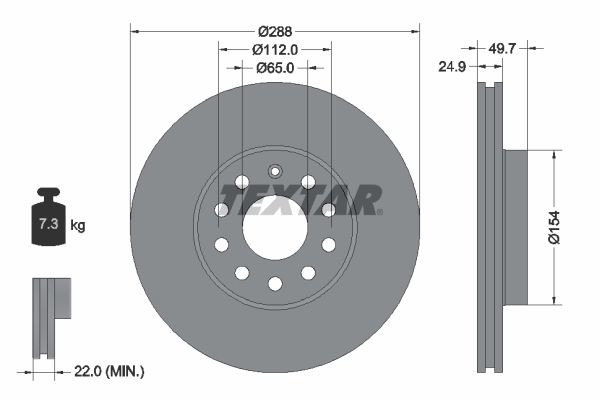 TEXTAR Brake disc VW,AUDI,FORD 92120805 1K0615301K,1K0615301T,5C0615301A Brake rotor,Brake discs,Brake rotors 5C0615301D,5Q0615301H,JZW615301J,2631430