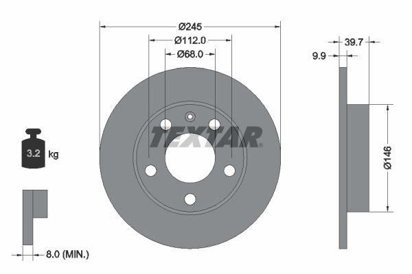 TEXTAR Brake disc AUDI,SEAT 92106203 895615601A,8E0615601B,8E0615601P Brake rotor,Brake discs,Brake rotors 895615601A,8E0615601B,8E0615601P,895615601A